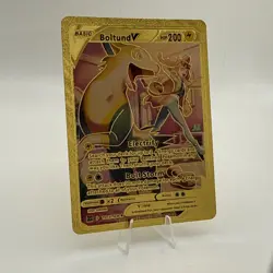 Boltund V TG13/TG30 Gold Textured Metallic Foil Custom Pokemon Card - Image 1