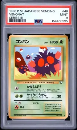 1998 POKEMON JAPANESE VENDING #48 VENONAT SERIES III PSA 9 - Image 1