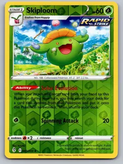 POKEMON EVOLVING SKIES REVERSE HOLO SKIPLOOM 003/203 NM/Mint PACK FRESH - Image 1