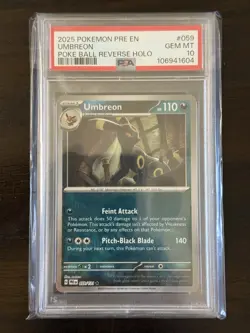 Prismatic Evolutions Umbreon 059/131 Poke Ball Reverse Holo PSA 10 - Image 1