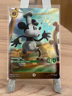Disney Lorcana 231/204 Mickey Mouse Steamboat Pilot Enchanted Card NM Rare HTF - Image 1