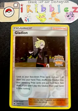 Gladion 95/111 Reverse Holo Foil Pokemon Regional Championship Stamped Promo. LP - Image 1