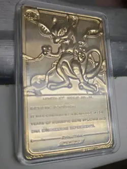 1999 MEWTWO #150 Gold Bar Card Limited Edition Burger King Gold Plated Pokemon - Image 2
