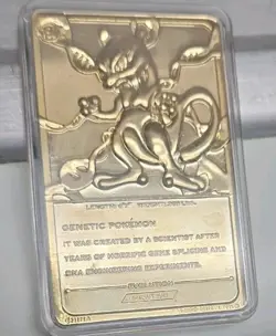 1999 MEWTWO #150 Gold Bar Card Limited Edition Burger King Gold Plated Pokemon - Image 3