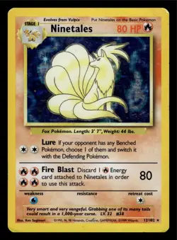 Pokemon TCG - Ninetales - 12/102 - Holo - Base Set [Ken Sugimori] MP - Image 1