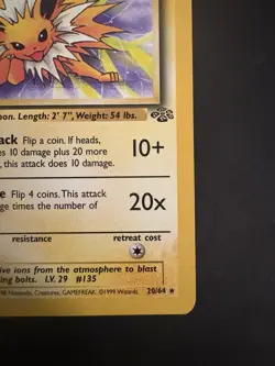 Vintage Pokemon TCG Jolteon Card 20/64 Unlimited Jungle - Image 4