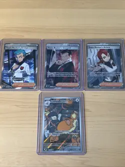 Pokemon Card Lot 4 Illustration Rares Destined Rivals Giovanni 225 Ariana 224 - Image 1