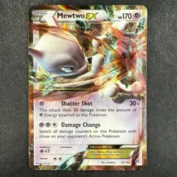 Pokemon TCG Mewtwo EX XY Breakthrough 62/162 Ultra Rare Holo Card - Image 1