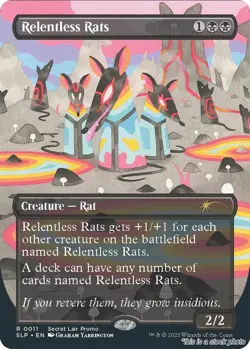 MTG Relentless Rats (0011) Card #11 Secret Lair Showdown LP Magic - Image 1