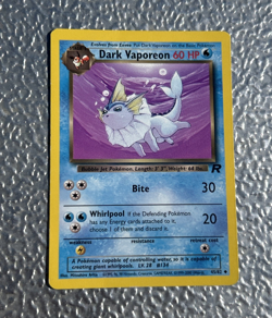 DARK VAPOREON 45/82 Team Rocket Pokemon Card Uncommon Unlimited HP Damaged - Image 1