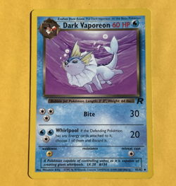 DARK VAPOREON 45/82 Team Rocket Pokemon Card Uncommon Unlimited HP Damaged - Image 3