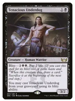 NM Tenacious Underdog, MTG, Streets of New Capenna, Magic the Gathering, 97 - Image 1