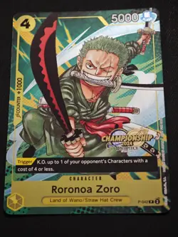 One Piece Card Game - Zoro P-042 - CS Championship 2024 - LP - Image 1