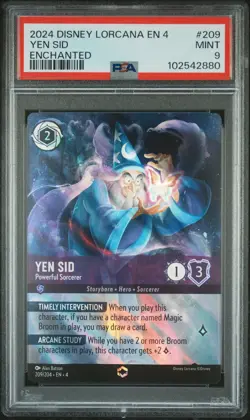 2024 DISNEY LORCANA EN 4-URSULA'S RETURN #209 YEN SID - POWERFUL SORCERER PSA 9 - Image 1