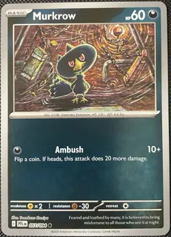 Murkrow 057/094 Me02: Phantasmal Flames Reverse Holo - Pokemon Card - Image 1