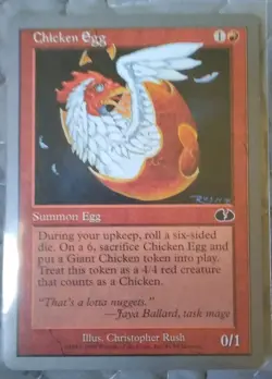 MTG Chicken Egg Unglued Card Never Played - Image 1