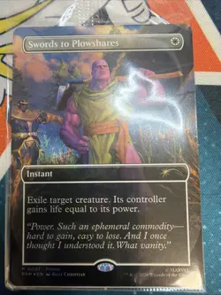 Swords to Plowshares Thanos Marvel Foil Magic The Gathering Card PSA Mag Promo - Image 1