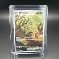Pokemon TCG Omanyte Scarlet Violet-151 Holo Illustration Rare Card 180/165 NM - Image 1