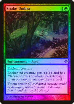 Snake Umbra FOIL Rise of the Eldrazi HEAVILY PLD Green Common MTG CARD ABUGames - Image 1