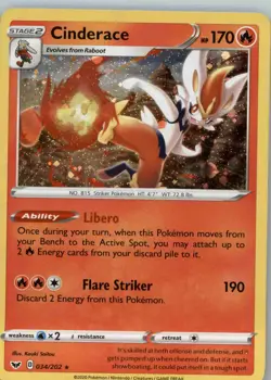 Cinderace - (Cosmos Holo) 034/202 Holo Promo Miscellaneous Cards & Products NM - Image 1