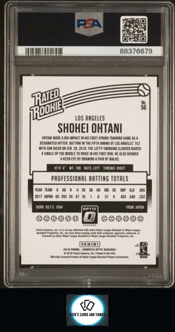Shohei Ohtani 2018 Donruss Optic #56 PSA 10 Rookie - Image 2