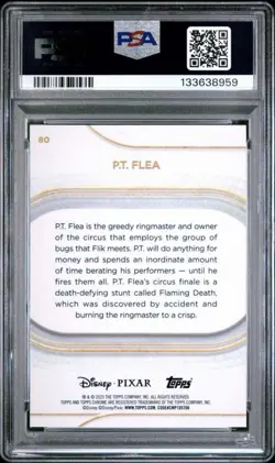 2025 Topps Chrome Disney P.T. Flea Green Refractor #/99 - PSA 10 - Image 2