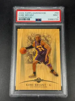 KOBE BRYANT 2008 TOPPS HARDWOOD #58 WOOD PARALLEL /299 PSA 9 LAKERS NBA HOF - Image 1