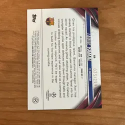 Lamine Yamal 2023-24 Topps CC #64 Purple Foil Serial Number /299 Rookie RC - Image 2