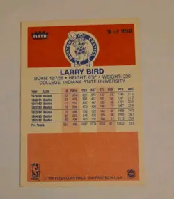 1986-87 Fleer - Larry Bird #9 - Image 4