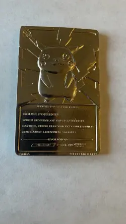 Pikachu Pokemon Card 23k Gold Plated Limited Edition Burger King 1999 Nintendo - Image 2