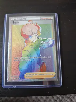 Pokemon Card Bede 207/202 Sword & Shield Secret Rainbow Rare MINT - Image 1