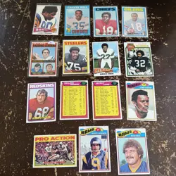 1970s Topps Lot Of 100 Vintage Football Cards - Image 2