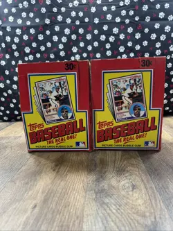 Vintage 1983 Topps EMPTY Baseball Card Display Box Lot Of 2 #NC102 - Image 1