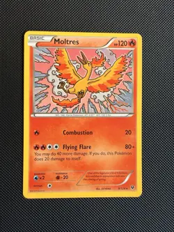 Pokemon Moltres TCG Fates Collide Card 9/124 Regular Rare, Excellent Condition - Image 1