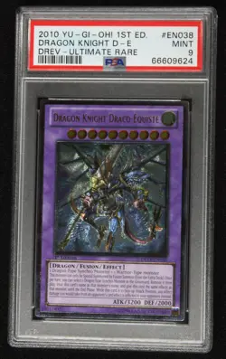 Yu-Gi-Oh! PSA 9 Dragon Knight Draco-Equiste DREV-EN038 Ultimate Rare 1st Ed - Image 1