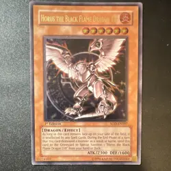 Yu-Gi-Oh! Horus the Black Flame Dragon LV6 SOD-EN007 1st Ed Ultimate Rare LP - Image 1