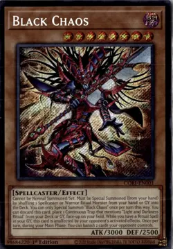 Yugioh Chaos Origins Black Chaos CORI-EN001 Secret Rare 1st Edition - Image 1