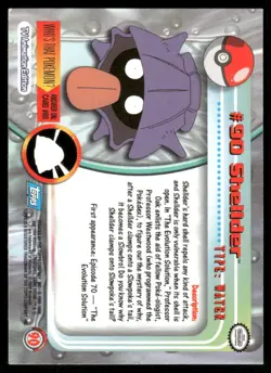 Pokemon Cards Shellder #90 Topps Trading Cards Series 2 NM *3 - Image 2