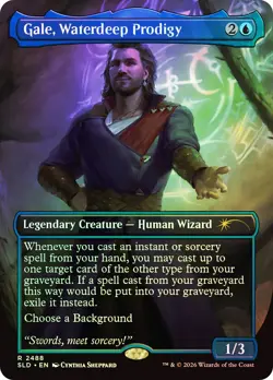 MTG FOIL Gale, Waterdeep Prodigy(Dungeons & Dragons) Borderless - Secret Lair - Image 2