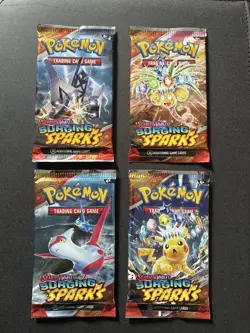 Pokemon Surging Sparks Booster Pack Full Art Set - 4 Sealed Packs - Image 1