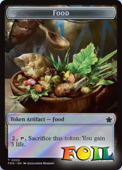Food&Treasure Double-Sided Token 22&23 MTG Foundations Token NP Foil - Image 1