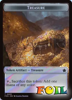 Food&Treasure Double-Sided Token 22&23 MTG Foundations Token NP Foil - Image 2