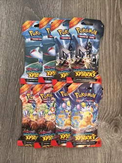 Pokemon: Scarlet & Violet Surging Sparks Sleeved Booster Pack (8 Packs)- Art Set - Image 1