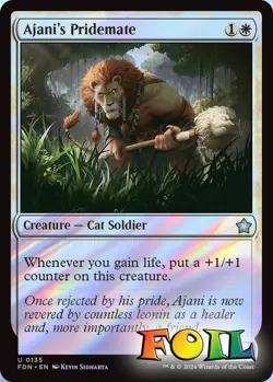 Ajani's Pridemate 0135 MTG Foundations Uncommon NP Foil - Image 1