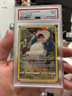 Pokemon Snorlax Trainer Gallery Holo Card TG10/TG30 Swsh11: Lost Origin PSA 9 - Image 1