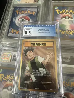 Pokemon TCG Evolutions Brock's Grit Holo Card 107/108 Full Art Ultra Rare - Image 1