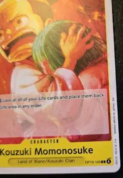 Kouzuki Momonosuke OP13-105 Common Carrying On His Will One Piece Card Game - Image 5