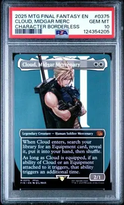 PSA 10 GEM MT Cloud Midgar Mercenary Borderless 375 | MTG UB Final Fantasy - Image 1