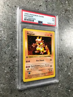 Pokemon TCG Cards 1st Edition Base Set Magmar 36/102 PSA 7 NM STRONG - Image 3