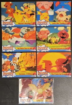 Topps 1998 Pikachu's Vacation Card Lot of 7 - W/ Textured Holo - MP - Image 1